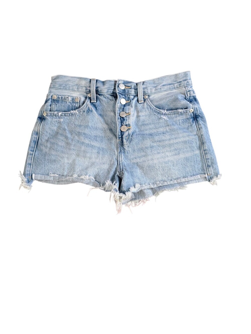 Pistola Light Blue Distressed Denim Cutoff Shorts Denim Size 27